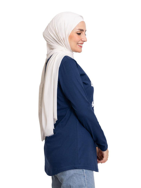 True Blue Printed Long - Sleeve Design 43 - Khotwh